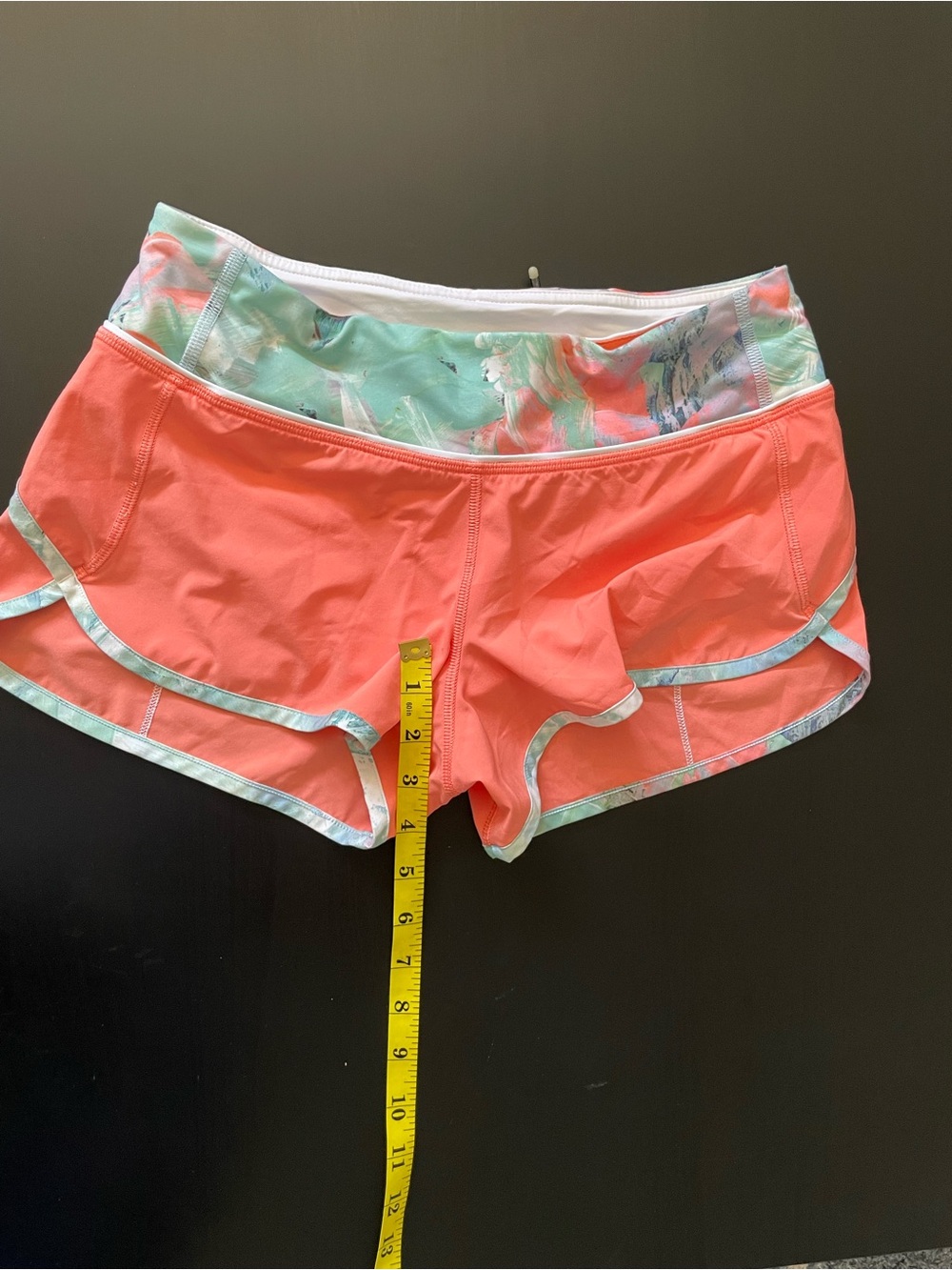 Women’s Coral Athletic Shorts with Mint Accent (4) - Picture 6 of 7